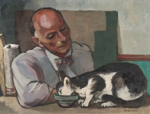 Matéo Cristiani (Selbstbildnis mit Katze)