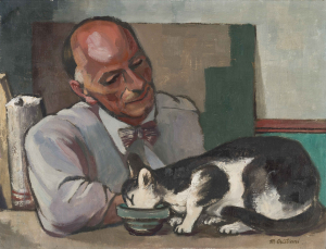 Matéo Cristiani (Selbstbildnis mit Katze)