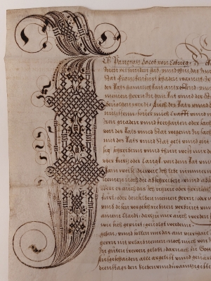 Ausschnitt aus dem Dienstbrief von Pangratz Jacob von 1559