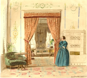 Clotilde Koch-Gontard vor ihrem Salon (1850)