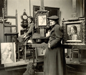 Ottilie W. Roederstein in ihrem Atelier