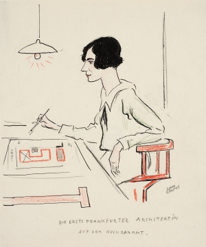Margarete Schütte-Lihotzky (Zeichnung von Lino Salini, 1927)